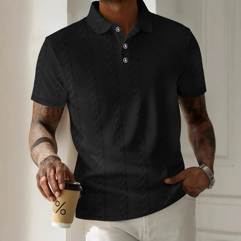 Eleazar - Lässiges, stilvolles Jacquard-Polohemd für Herren