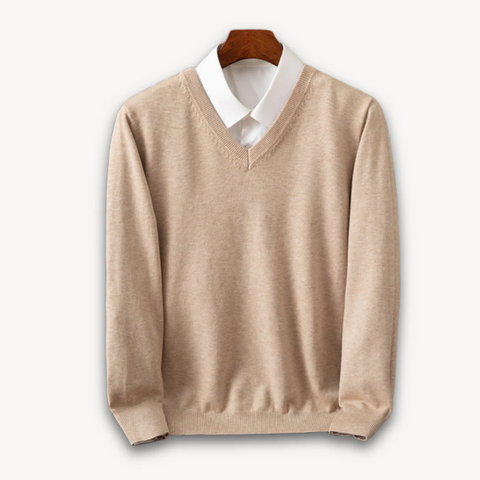 Ibrahim - Lässiger Slim-Fit-Pullover mit V-Ausschnitt für Herren