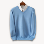 Ibrahim - Lässiger Slim-Fit-Pullover mit V-Ausschnitt für Herren