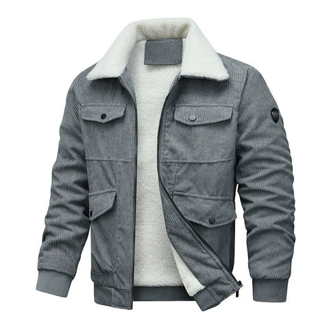Jerrard - Stilvolle, locker geschnittene Cordjacke für Herren mit Sherpa-Futter