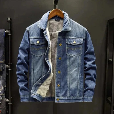 Jeremiah - Lässige, locker sitzende Denimjacke mit Sherpa-Futter für Herren