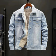 Jeremiah - Lässige, locker sitzende Denimjacke mit Sherpa-Futter für Herren