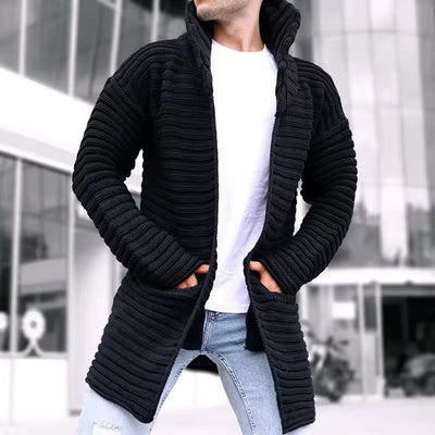 Hernan - Stilvoller, gerippter Oversize-Strickcardigan für Herren