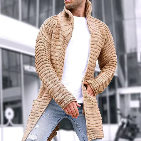 Hernan - Stilvoller, gerippter Oversize-Strickcardigan für Herren