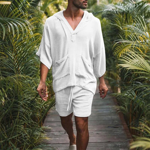 Harland - Baumwoll-Kapuzenpullover und Shorts für Männer