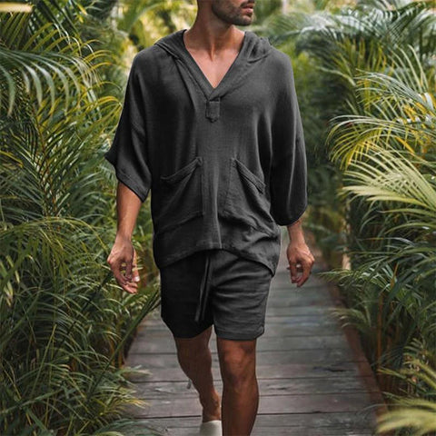 Harland - Baumwoll-Kapuzenpullover und Shorts für Männer