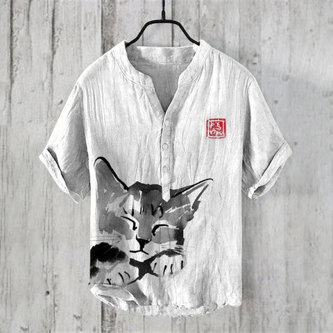 Delbert - Hemd mit Vintage-Print