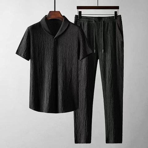 Horatio - Zweiteiliges Herren-Set aus Kurzarmhemd und langer Hose