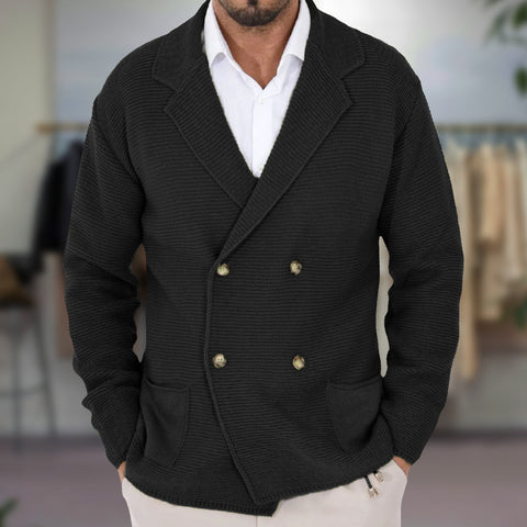 Allan - Eleganter, doppelreihiger Strickblazer für Herren