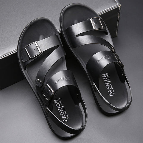 Patrick - Lässige Ledersandalen mit Doppelschnalle für Herren