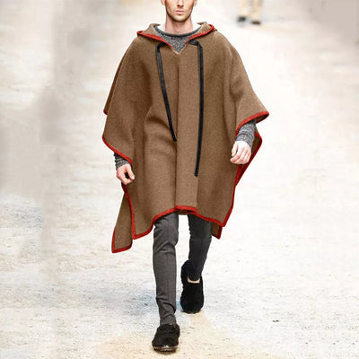 Arthur - Langer Poncho-Kapuzenmantel