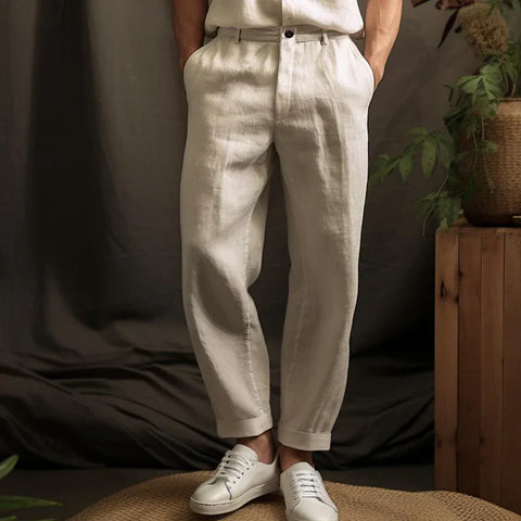 Arlo - Lose Herrenhose aus Baumwolle und Leinen