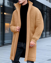 Joshua - Langer Strickmantel im Vintage-Stil