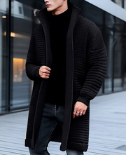 Joshua - Langer Strickmantel im Vintage-Stil