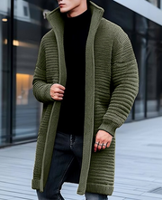 Joshua - Langer Strickmantel im Vintage-Stil