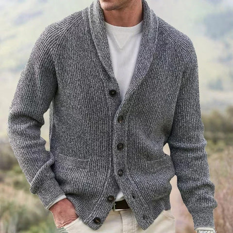 Rolando - Lässige, locker gestrickte Strickjacke mit Knöpfen für Herren