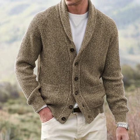 Rolando - Lässige, locker gestrickte Strickjacke mit Knöpfen für Herren