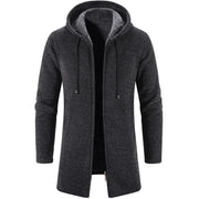 Dominik - Kaschmirjacke mit Reißverschluss und Kapuze