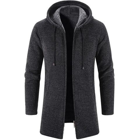 Dominik - Kaschmirjacke mit Reißverschluss und Kapuze