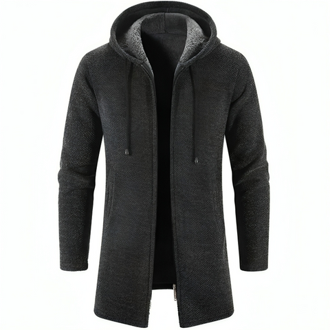 Dominik - Kaschmirjacke mit Reißverschluss und Kapuze
