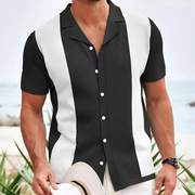 Jimmy - Elegantes gestreiftes Poloshirt mit kurzen Ärmeln und Knopfleiste