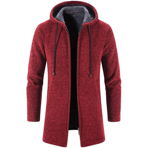 Dominik - Kaschmirjacke mit Reißverschluss und Kapuze