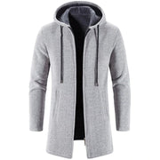 Dominik - Kaschmirjacke mit Reißverschluss und Kapuze