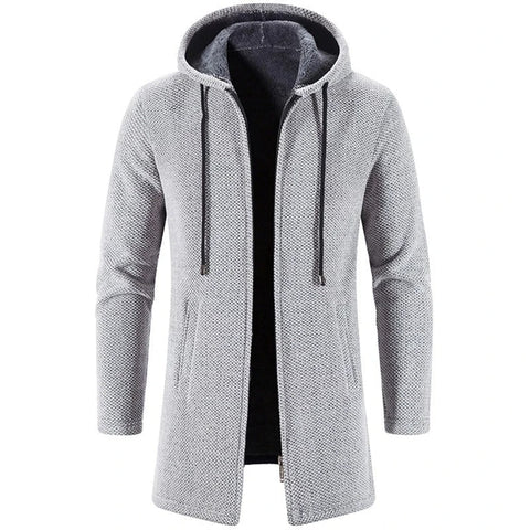 Dominik - Kaschmirjacke mit Reißverschluss und Kapuze
