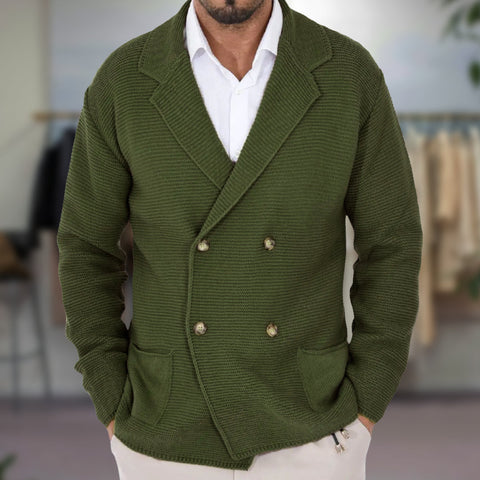 Allan - Eleganter, doppelreihiger Strickblazer für Herren