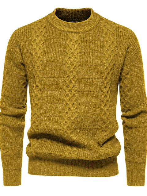 Thierry - Lässiger, warmer Strickpullover mit Zopfmuster für Herren
